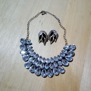 Bib style necklace and earring set